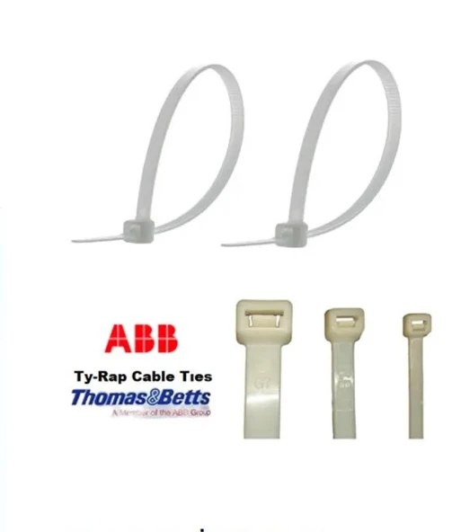 Ty-rap 4.8x300BS 100 Naturel Plastik Kelepçe Beyaz Kablo Bağı 4.8mmx300mm 100 Adet USA
