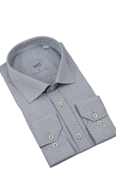 Erkek Klasik Puantiyeli Uzun Kol Gömlek 3512 BGL-ST04403 - Resim 7