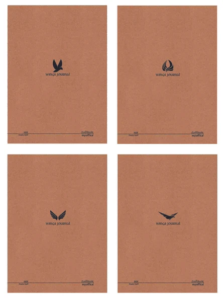 Wings Journal 4'lü Defter Seti - A5, Çizgili, Kraft Kapak, 96 Sayfa - 2