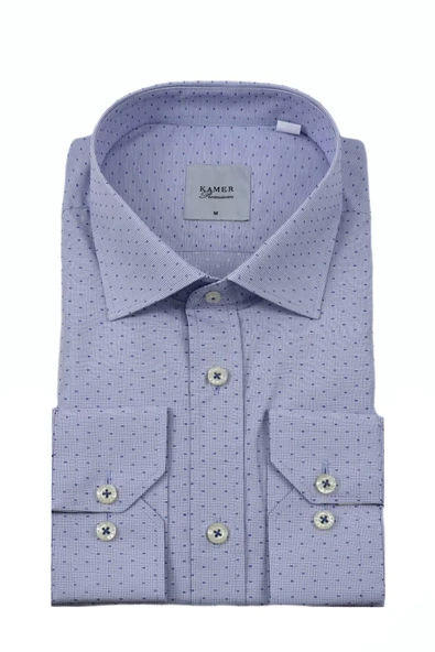 Erkek Klasik Puantiyeli Uzun Kol Gömlek 3512 BGL-ST04403 ürün görseli