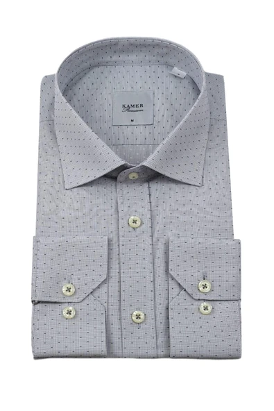 Erkek Klasik Puantiyeli Uzun Kol Gömlek 3512 BGL-ST04403 - Resim 3