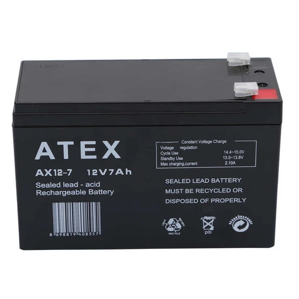 Atex AX 12-7 12 VOLT 7 AH /AKÜ