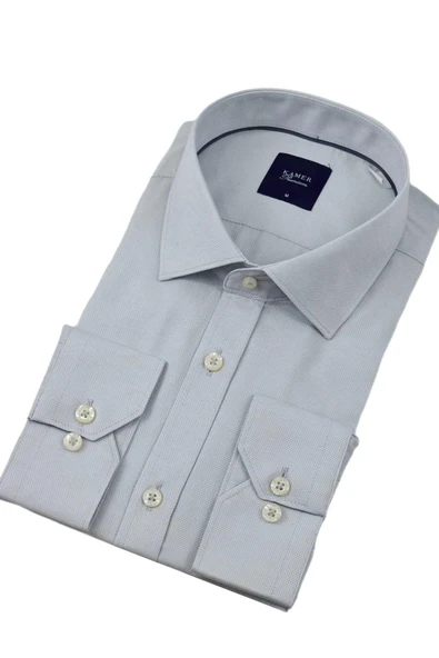 Erkek Klasik Armürlü Uzun Kol Gömlek 3522 BGL-ST04405 - Resim 4