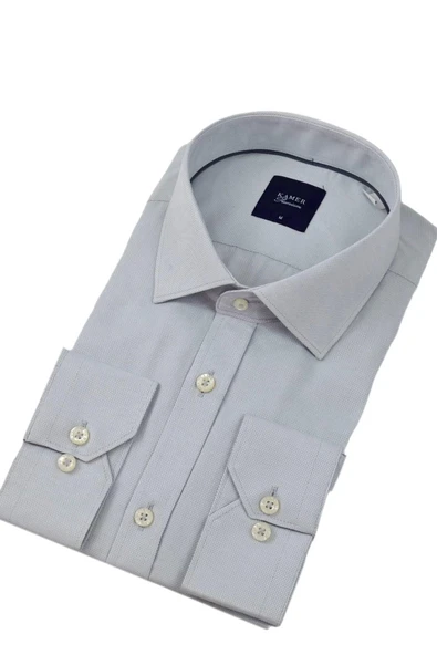 Erkek Klasik Armürlü Uzun Kol Gömlek 3522 BGL-ST04405 - Resim 10