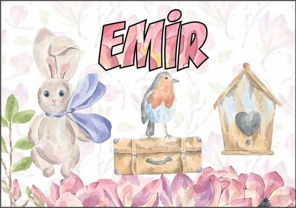 Tavşan Temalı Doğum Günü Afişi 100X150 cm ürün görseli 1