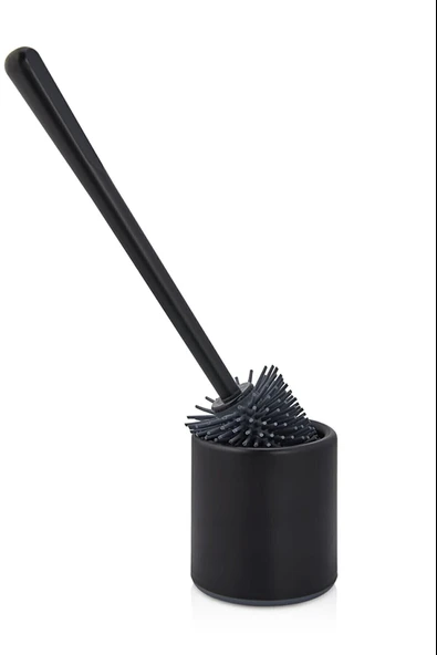 Yuvarlak Altı Kapalı Hazneli Silikon WC Klozet Temizleme Fırçası - Resim 2