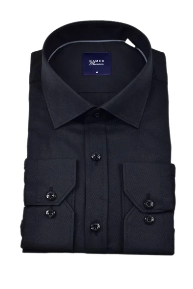 Erkek Klasik Armürlü  Uzun Kol Gömlek 33704 BGL-ST04394 - Resim 3