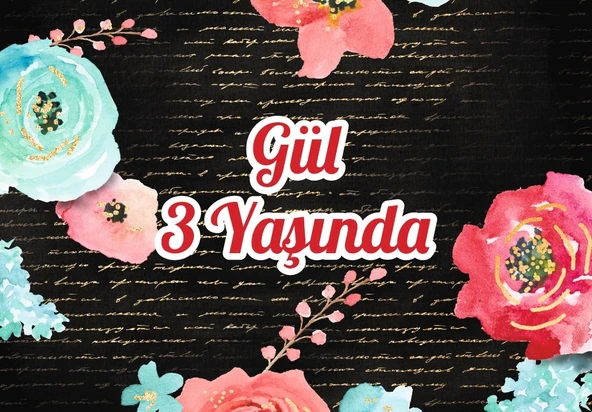 Gül Temalı Doğum Günü Afişi 100X150 cm ürün görseli