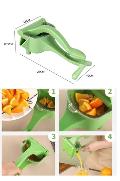 Manuel Plastik Meyve Portakal Karpuz Limon Sıkacağı Kollu Sebze Suyu Sıkma Limonata Aparatı Aleti - 3