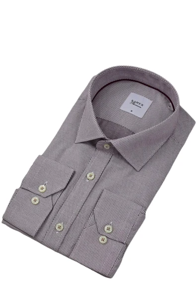 Erkek Klasik Petek Dokulu Uzun Kol Gömlek 3597 BGL-ST04401 - Resim 6