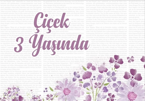 Çiçekler Temalı Doğum Günü Afişi -2 100X150 cm ürün görseli 1