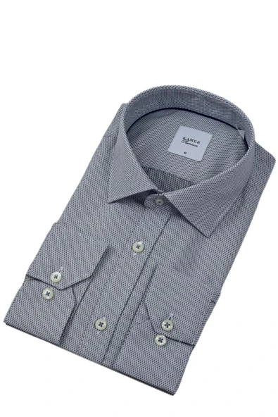 Erkek Klasik Petek Dokulu Uzun Kol Gömlek 3597 BGL-ST04401 - Resim 5