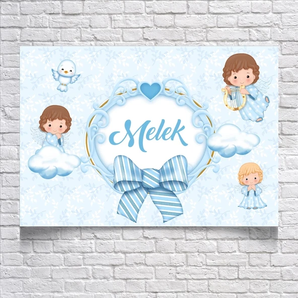 Melek Temalı Doğum Günü Afişi 100X150 cm ürün görseli 1