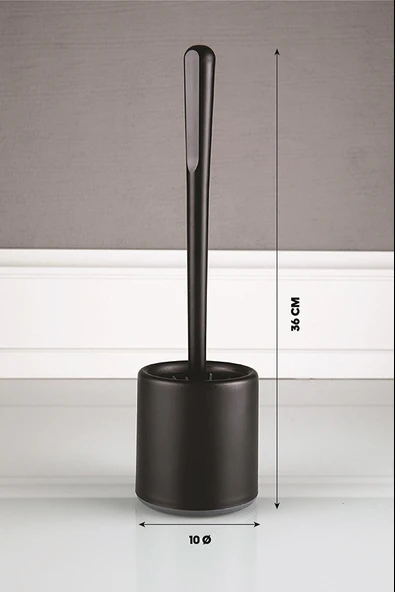 Yuvarlak Altı Kapalı Hazneli Silikon WC Klozet Temizleme Fırçası - Resim 4