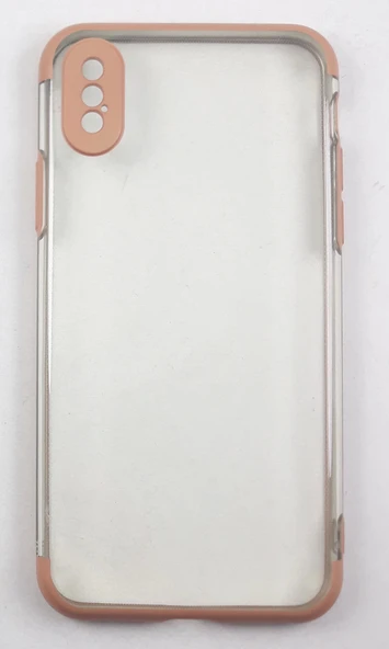 İphone X Ve XS Kılıf Şeffaf Silikon Kenarı Turuncu ürün görseli