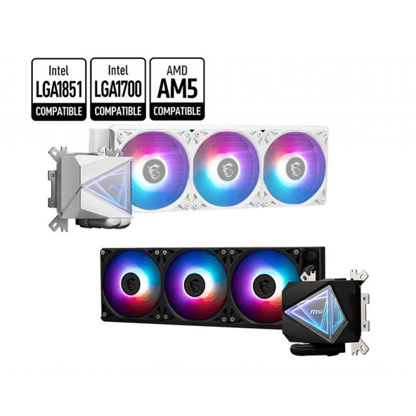 MSI MAG CORELIQUID I360 WHITE 360MM ARGB CPU İŞLEMCI SIVI SOĞUTUCU(LGA1150/1151/1155/1156/1200/1700/1851/AM4/AM5 UYUMLU)