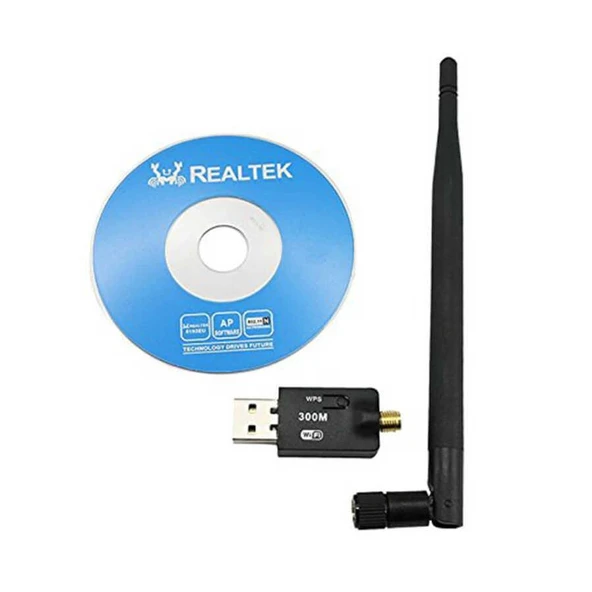 300Mbps Wireless USB WiFi Adaptör Dongle 5dBi Anten Network LAN - 2