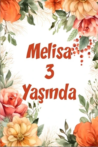 Çiçekler Temalı Doğum Günü Afişi -13 100X150 cm ürün görseli 1