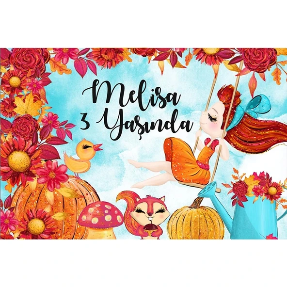 Sevimli Unicornlar Temalı Doğum Günü Afişi 100X150 cm ürün görseli 1