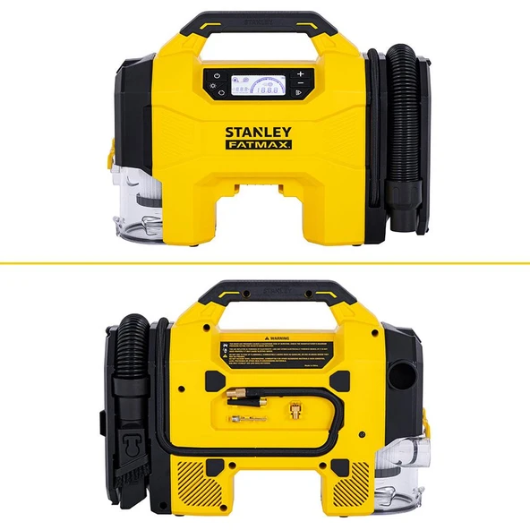 STANLEY SXVI02001A 12V/18V 2Ah Li-ion Şarjlı 160 PSI Dijital Göstergeli Lastik&Yatak Şişirme Pompası+Araç Süpürgesi - 2