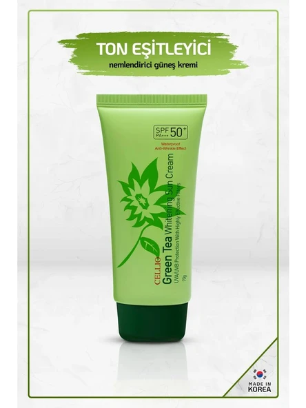 Dr. Cellıo Green Tea Içeren Yatıştırıcı Leke ve Akne Karşıtı SPF50  Güneş Koruyucu Krem 70 G