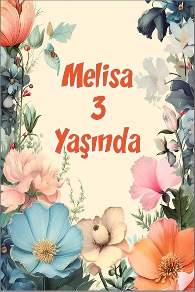 Renkli Çiçekler Temalı Doğum Günü Afişi -5 100X150 cm ürün görseli 1