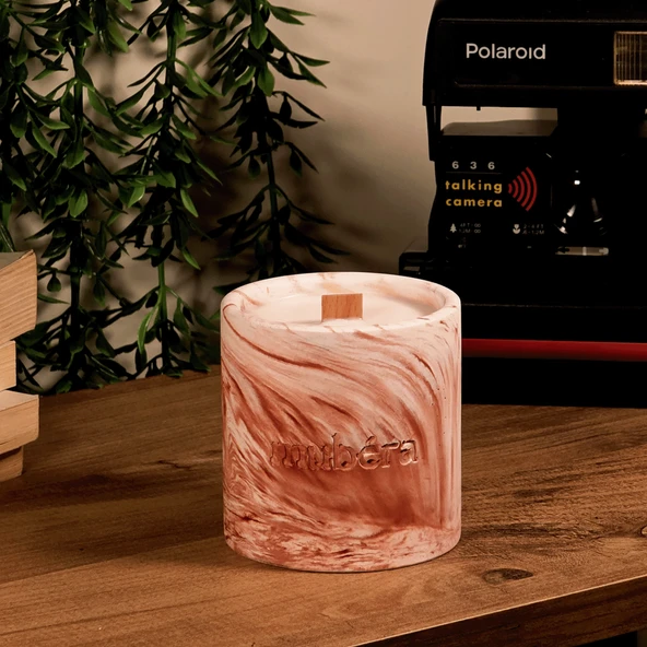 Warm Touch - Kiremit Taş Saksı Mum (Büyük Boy)