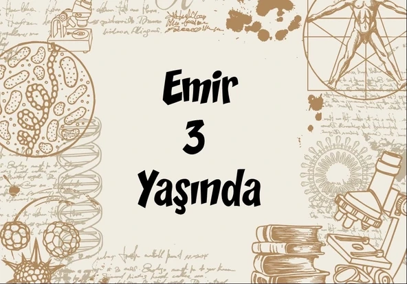 Bilim temalı Doğum günü afişi 100X150 cm ürün görseli 1