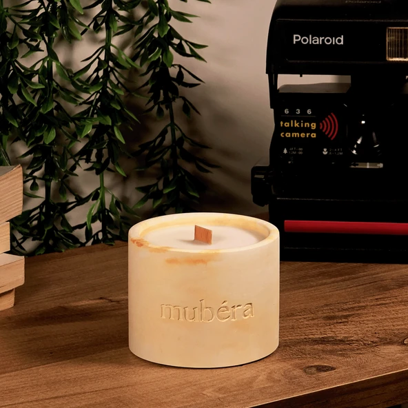 Citrus Garden - Sarı Taş Saksı Mum (Küçük Boy)