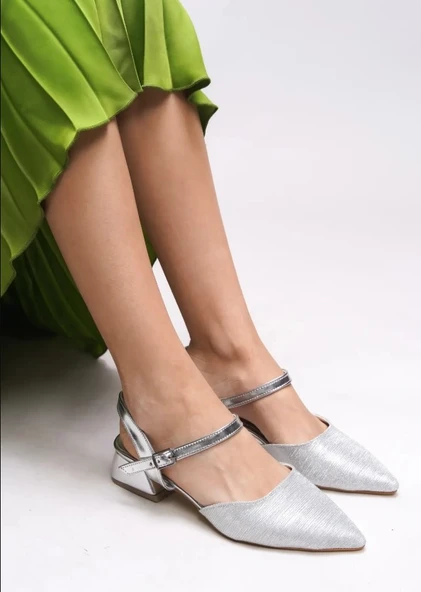 Feles Kemer Rugan Detaylı Arkası Açık Kadın Babet Ayakkabı - Resim 2