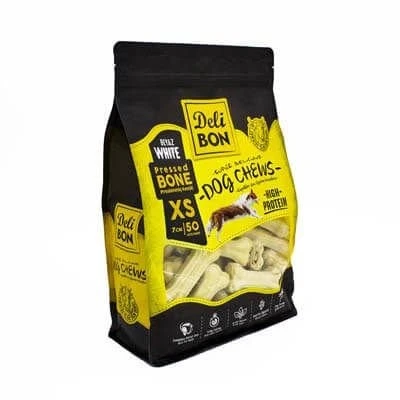 Delibon Deri Pres Kemik Köpek Ödülü Xsmall Beyaz 7 Cm 50 Adet
