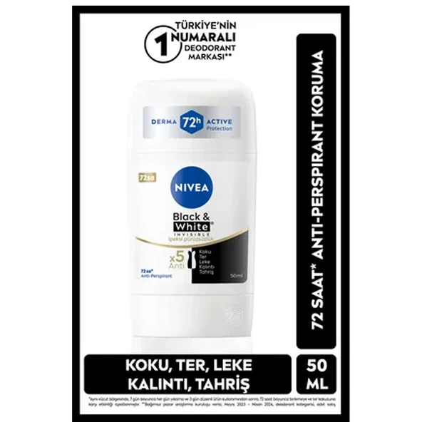 Nıvea Kadın Stick Deodorant Black & White Invisible İpeksi Pürüzsüzlük 50 ml - 2