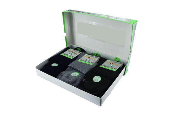 Dündar Kadın Unisex Bambu KONÇ Diyabetik Çorap 0614 - 12 Adet  Karışık Renk 36-40 - Resim 4