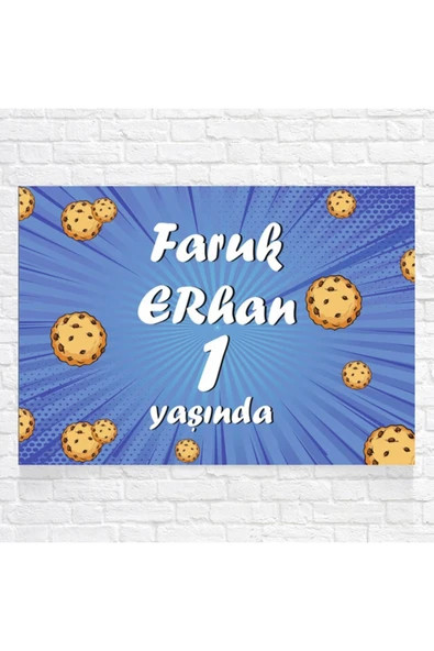 Kurabiye Temalı Doğum Günü Afişi 70X100 cm