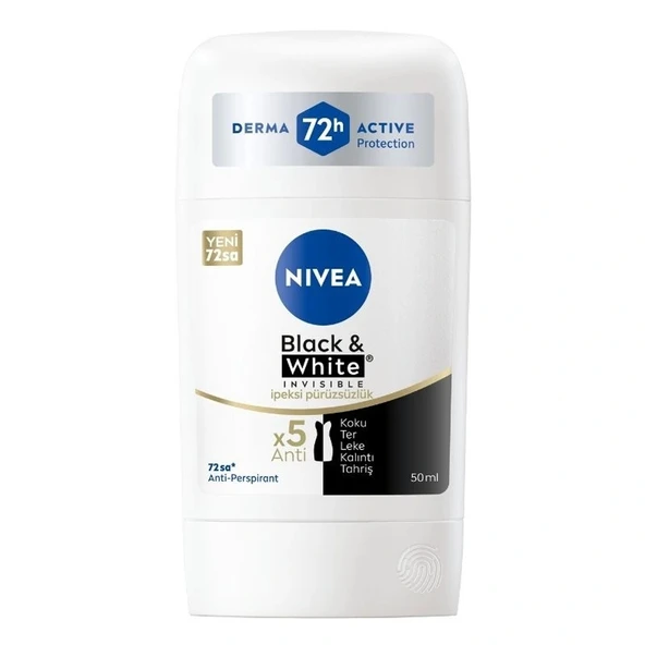 Nıvea Kadın Stick Deodorant Black & White Invisible İpeksi Pürüzsüzlük 50 ml