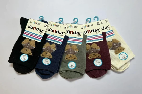 Dündar Kadın COTTON Sport Soket Çorap 4209 - 12 Adet  Karışık Renk 36 - 40 ürün görseli