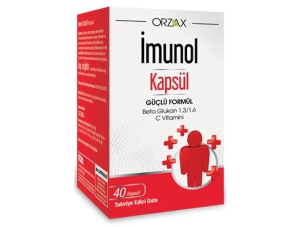 İMUNOL 1,3/1,6 BETA GLUKAN VİTAMİN C İÇEREN TAKVİYE EDİCİ GIDA 40 KAPSÜL