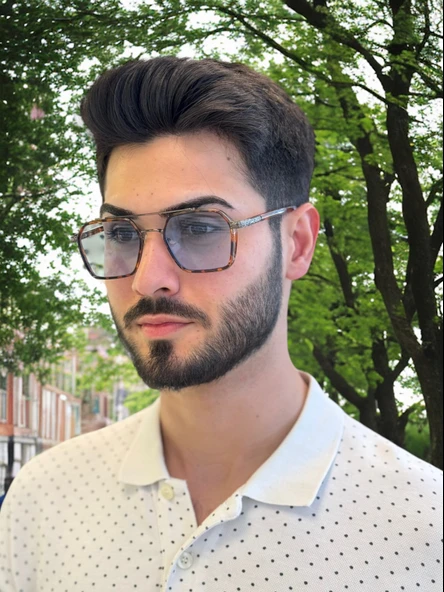 0039 Brown/Blue 54 Olivier Philippe Güneş Gözlüğü - 3