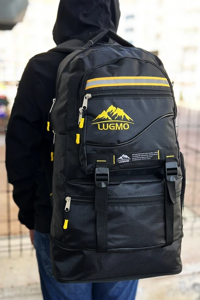 Deprem Çantası Körüklü Reflektörlü 65 Litre Siyah Sarı - Resim 9