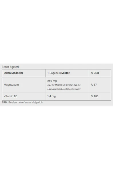 DİNAMİS MAGNESİUM WİTH VİT-B6 MAGNEZYUM VE VİTAMİN B6 SAŞE TAKVİYE EDİCİ GIDA 20 POŞET