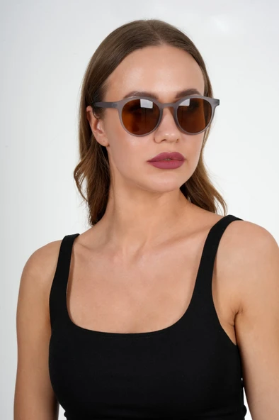 Gri Yuvarlak Olivier Philippe Güneş Gözlüğü - Resim 6