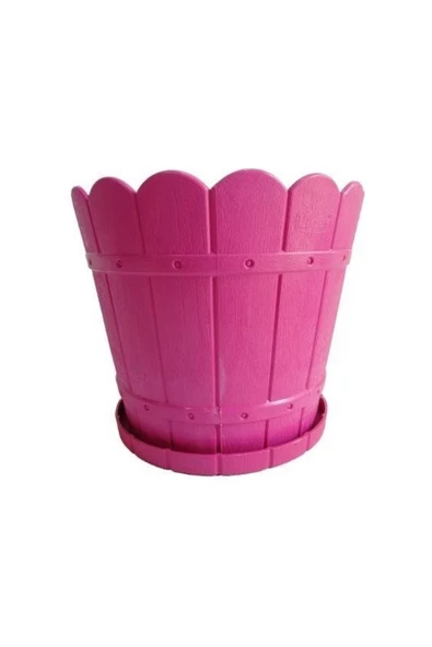 LİDER BÜYÜK YUVARLAK SAKSI VE ALTLIĞI (PEMBE) - 3