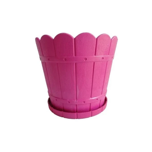 LİDER BÜYÜK YUVARLAK SAKSI VE ALTLIĞI (PEMBE) - 2