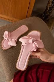 ONR GROUP -Yazlık Şık -Yazlık Şık Terlik Pembe Fiyonklu - 3