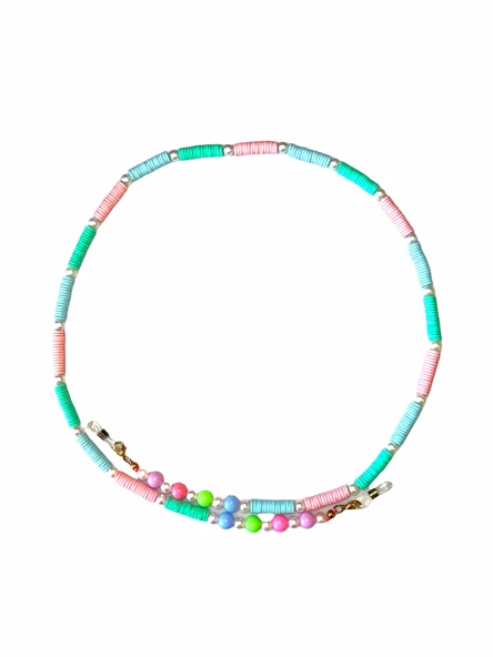 Fimo Renkli Toplu Gözlük Zinciri - Kolye - Bileklik