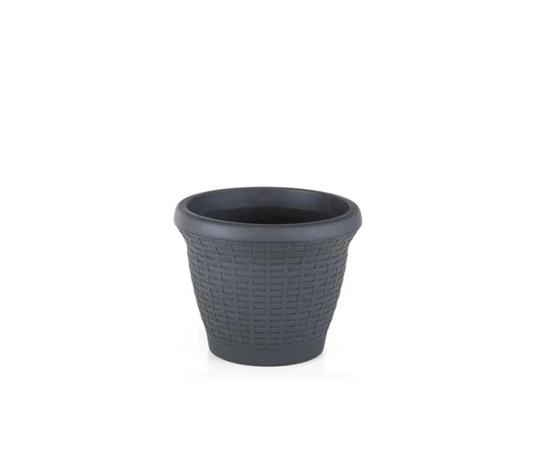 Omnipazar SO-HS01 Plastik Hasır Desenli Dekoratif Saksı 3.3 Litre No 1
