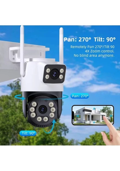 Speed Wifi Çift Kamera(2mp+2mp) 32GB Hafıza Kart Ile Birlikte(Kayıt Etme-Uzaktan Izleme-Gece Görüş) - 4