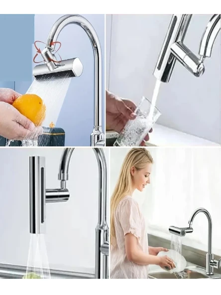 BUFFER 3 Farklı Modlu Musluk Başlığı Adaptörü Şelale Musluk - 4