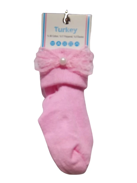 KIZ BEBEK İNCİ AKSESUARLI SOKET ÇORAP