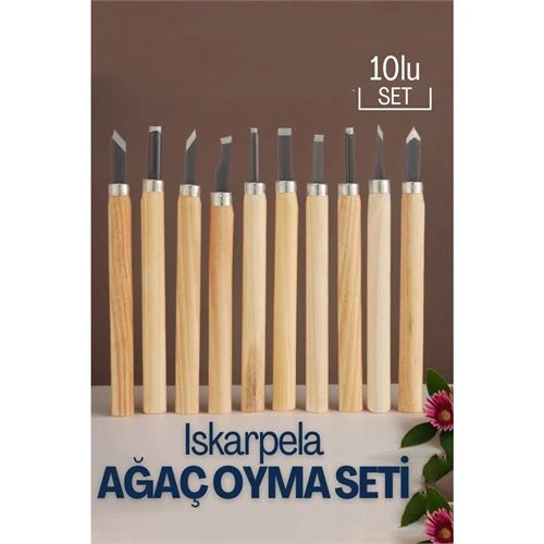 Modacar Ahşap Saplı İskarpela seti Ağaç ve Ahşap İşleme İçin Profesyonel Hobi Takımı Ahşap YontmaA Araçları